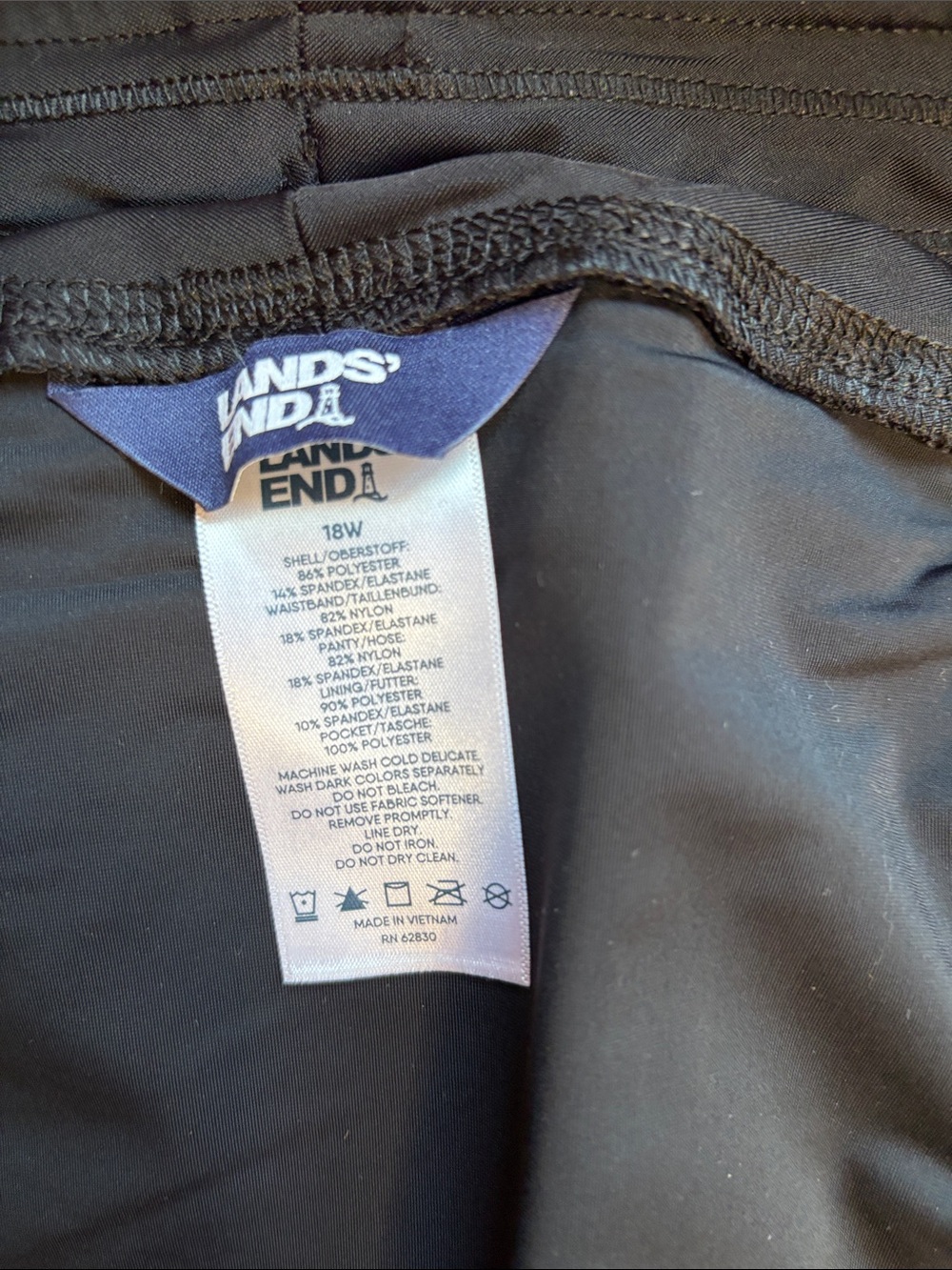 Lands' End Swim Short Like New Black 18 - Picture 7 of 9